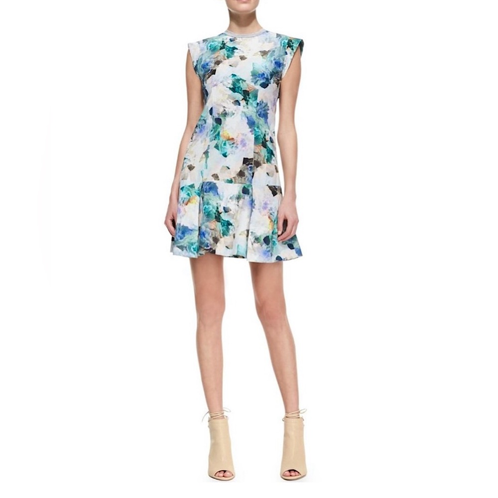 Rebecca Taylor Enchanted Garden Floral Watercolor Mini Dress 6 Summer Easter - Picture 1 of 16